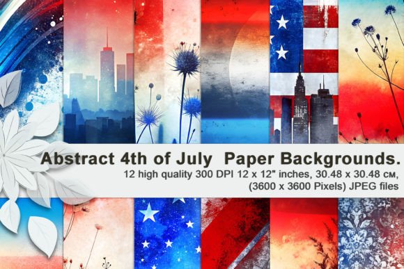 Abstract 4th of July Paper Backgrounds for Creative Projects