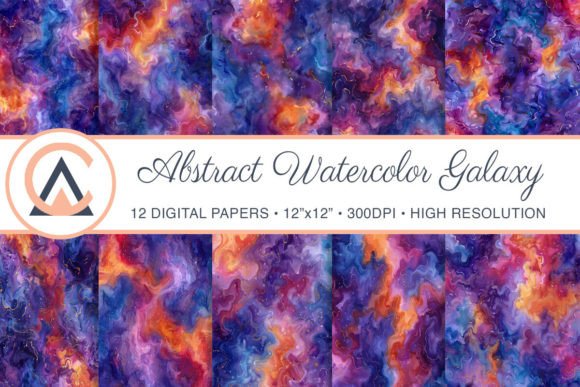 Abstract Watercolor Galaxy Backgrounds: A Designer's Cosmic Toolkit
