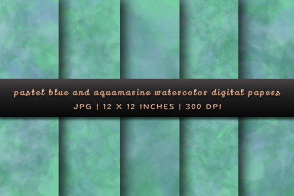 Elevate Your Designs with Pastel Blue and Aquamarine Watercolor Backgrounds