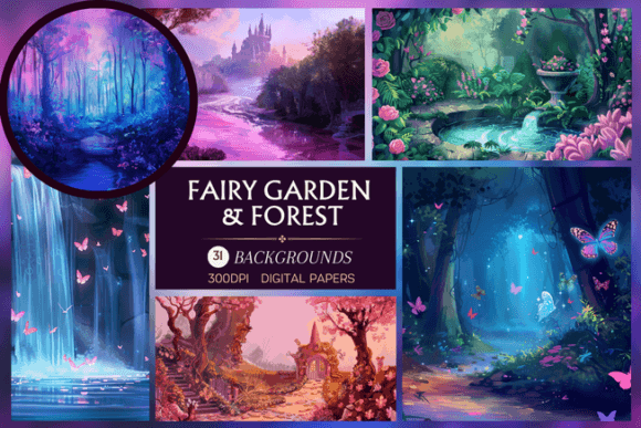 Enchanting Fairy Garden & Forest Backgrounds for Your Projects