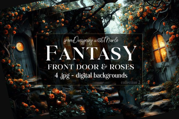 Enchanting Fantasy Front Door Roses Backgrounds 2