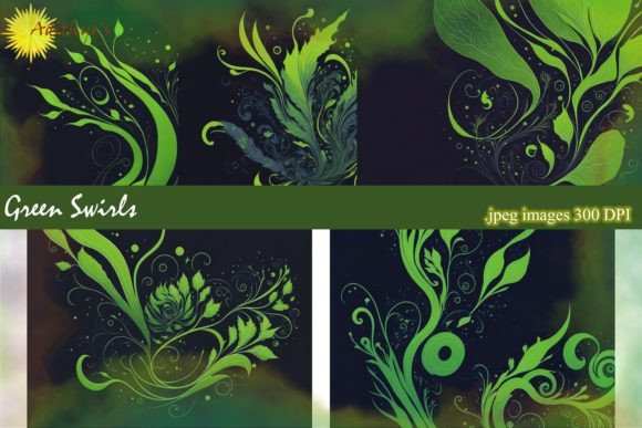 Green Swirls Backgrounds: Nature-Inspired Design Assets