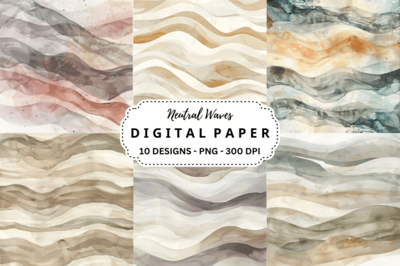 Neutral Waves Backgrounds: Calm, Versatile Design Assets