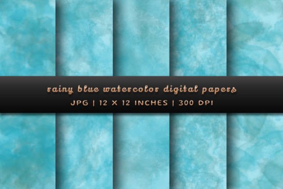 Rainy Blue Watercolor Backgrounds for Design