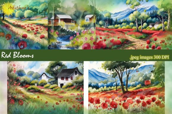 Red Blooms Backgrounds: A Designer's Floral Toolkit