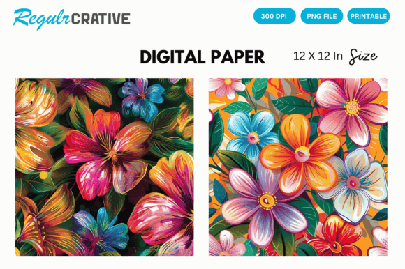 Transform Projects with Bright Flowers Digital Paper