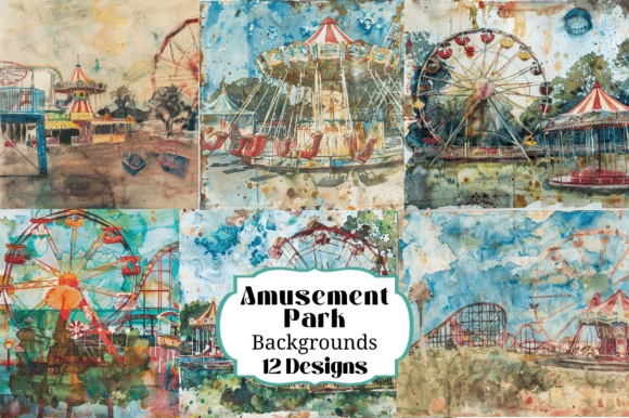 Vibrant Visuals: Using Amusement Park Watercolor Backgrounds