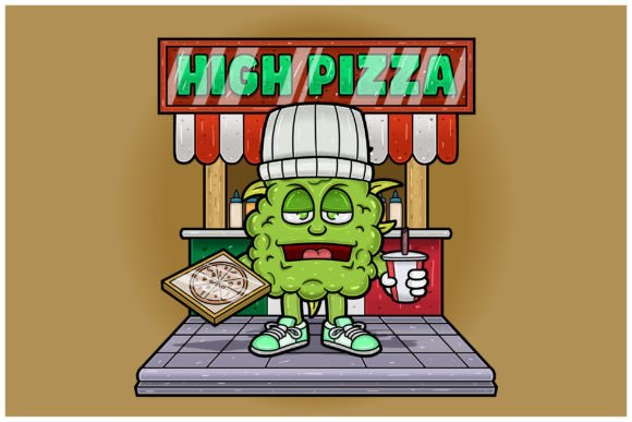 Weedbud Holding Pizza with Backgrounds: A Deep Dive